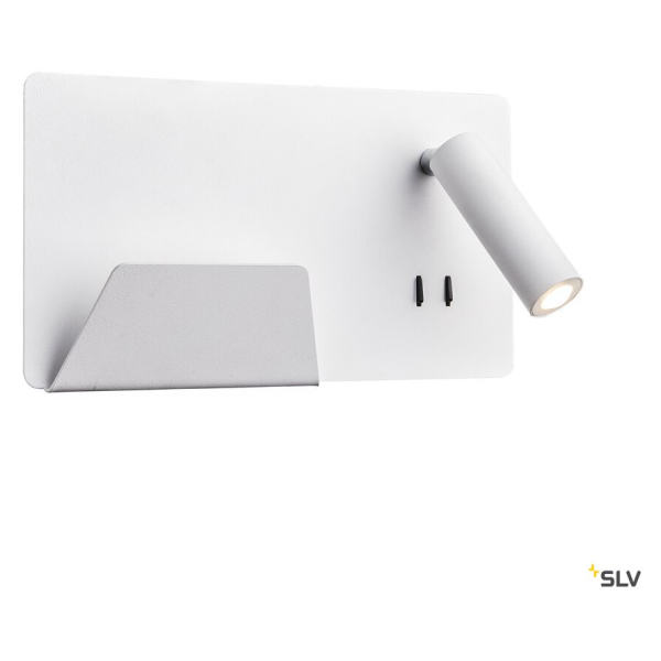 Somnila spot, applique intérieure, liseuse, version gauche, blanc, led, 13w, 3000k, avec port usb