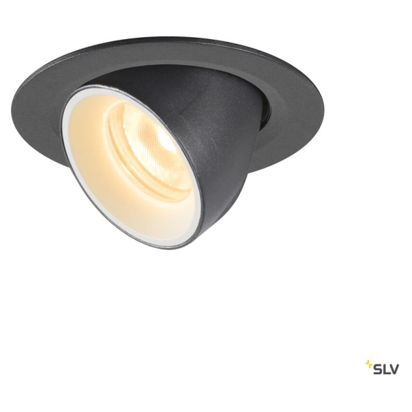 Numinos® gimble xs, encastré de plafond intérieur, 20°, noir/blanc, led, 7w, 3000k