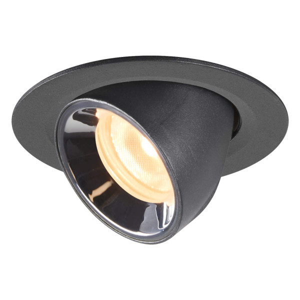 Numinos® gimble xs, encastré de plafond intérieur, 40°, noir/chrome, led, 7w, 3000k