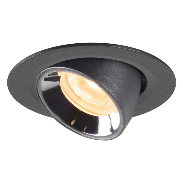 Numinos® gimble xs, encastré de plafond intérieur, 40°, noir/chrome, led, 7w, 3000k