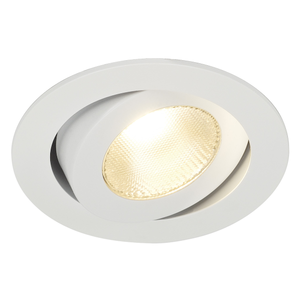 Contone encastré rond. blanc. led 16w variable 2000-3000k. lames resso