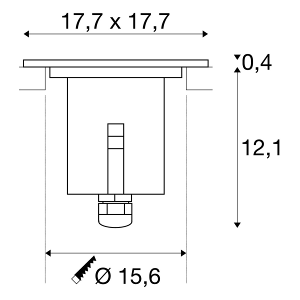 SLV by Declic DASAR 180 PREMIUM PRO, encastré sol, carré, 28W, 24° 3000K, inox 316