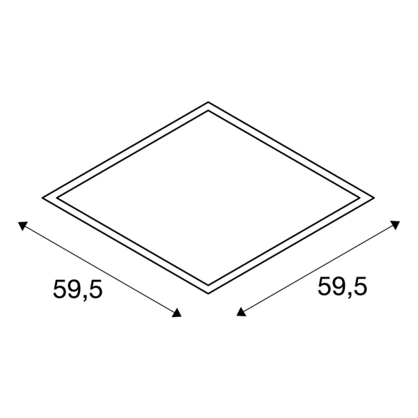 I-vidual, 600x600, led 3000k blanc pr plafond à dalles, 595x595mm ugr<19