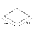 I-vidual, 600x600, led 3000k blanc pr plafond à dalles, 595x595mm ugr<19