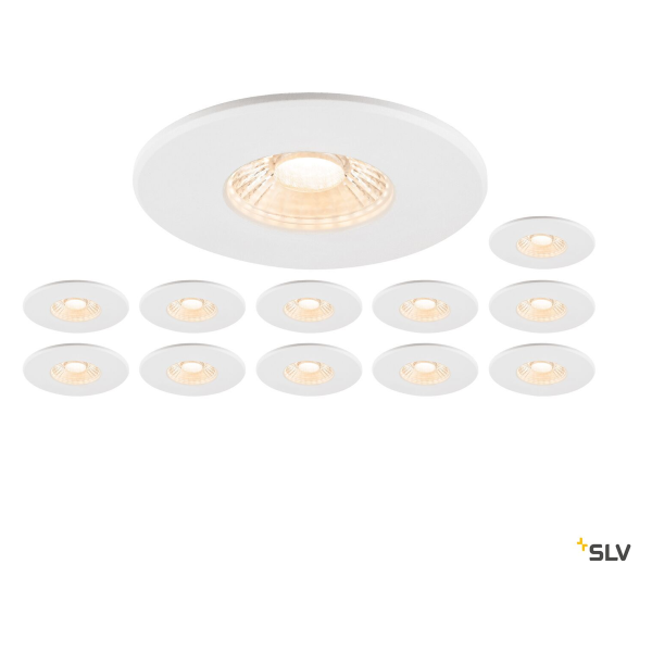 Universal downlight kit 12x 1007095 ip65 38°; 1007097 collerette rond ip65 blanc