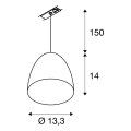 Para cone 14 suspension. ronde. blanc/or. gu10. adapt. 1 all inclus