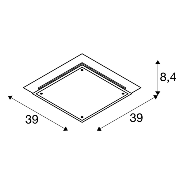 GLASSA E27, APPLIQUE/PLAFONNIER, VERRE SATINE, E27, 2X60W