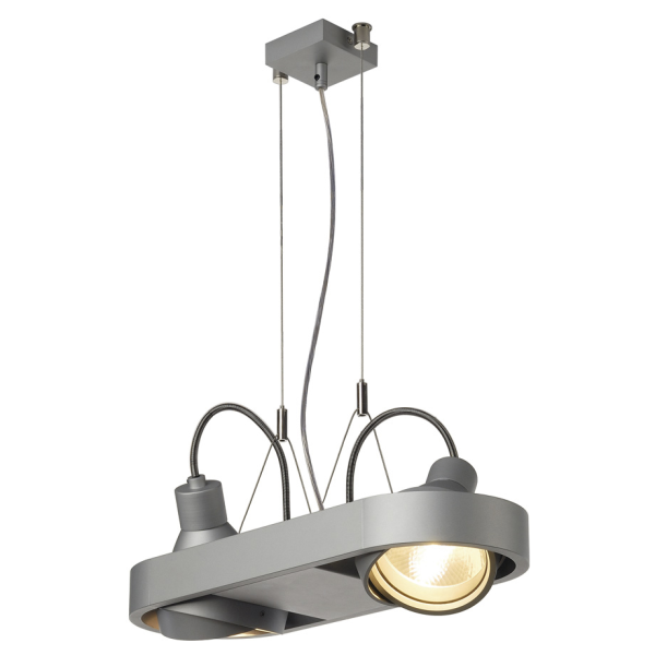 AIXLIGHT R DUO, HQI111, SUSPENSION RONDE, GRIS ARGENT , G12, max.2x70W