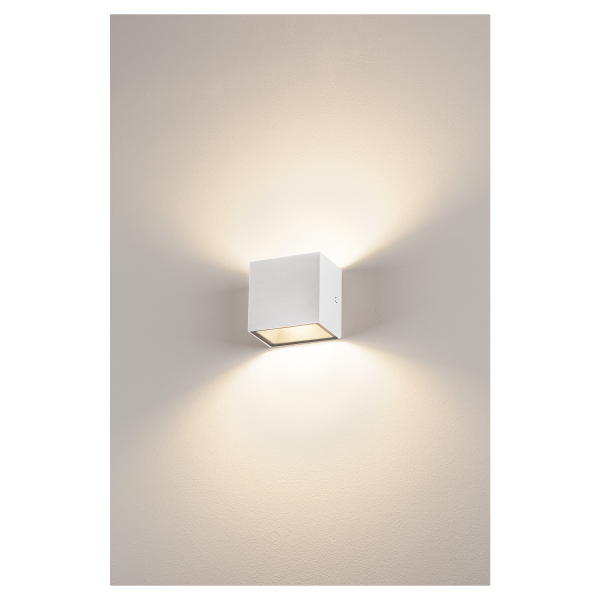 Sitra cube, applique extérieure, blanc, led, 10w, 3000k, ip44