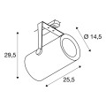 Eurospot track dali, noir, 3000k, 40°, adaptateur 3 allumages inclus