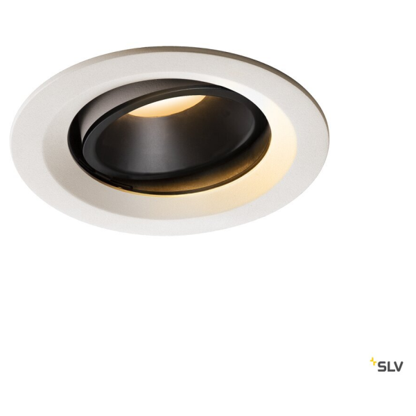 Numinos, encastré de plafond intérieur, 55°, blanc/noir, led, 2700k, orientable