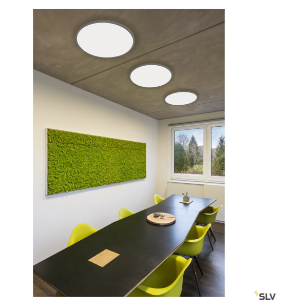 Panel 60, plafonnier intérieur, rond, gris argent, led, 43w, 4000k, variable dali