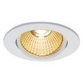 New tria 68, encastré de plafond intérieur, simple, rond, blanc mat, led, 11w, 2700k, clips ressorts, variable triac