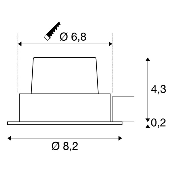 New tria 68, encastré de plafond intérieur, simple, rond, blanc mat, led, 11w, 2700k, clips ressorts, variable triac