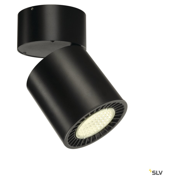 Supros cl plafonnier rond, noir, 3150lm, 4000k, slm led, réflect 60°, irc90