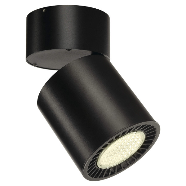 Supros cl plafonnier rond, noir, 3150lm, 4000k, slm led, réflect 60°, irc90