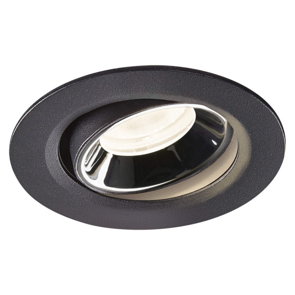 Numinos® move xs, encastré de plafond intérieur, orientable, 20°, noir/chrome, led, 7w, 4000k