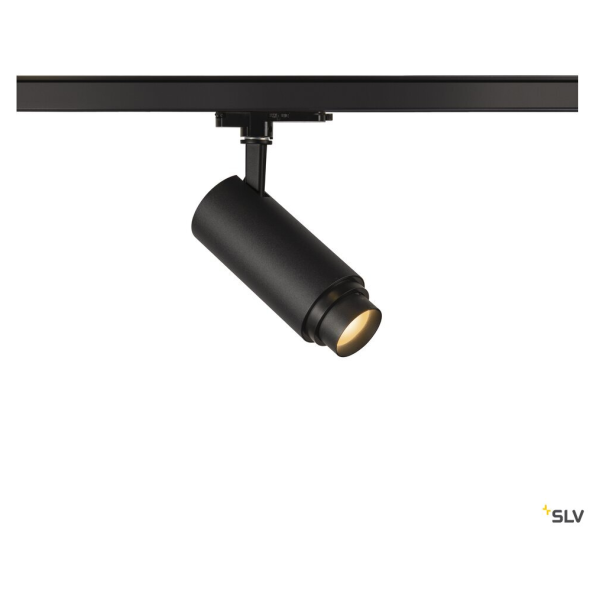 Numinos® zoom m, spot pour rail 3 allumages intérieur, 15°, noir, led, 20w, 2700k, variable dali