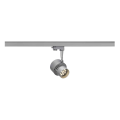 RAIL 3 ALL., LED TRACKSPOT 12, GRIS ARGENT, 12x1W, LED BLANC CHAUD, 30