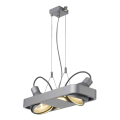 AIXLIGHT R2 DUO, HQI111, SUSPENSION ARRONDIE, GRIS ARGENT, G12, max.2x