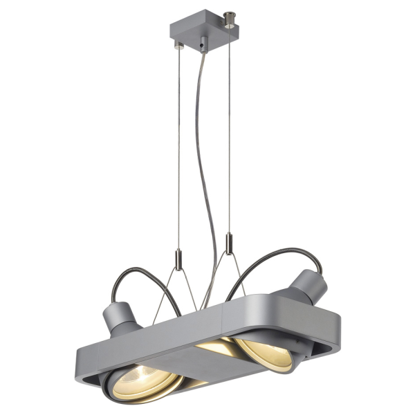 AIXLIGHT R2 DUO, HQI111, SUSPENSION ARRONDIE, GRIS ARGENT, G12, max.2x