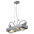 AIXLIGHT R2 DUO, HQI111, SUSPENSION ARRONDIE, GRIS ARGENT, G12, max.2x