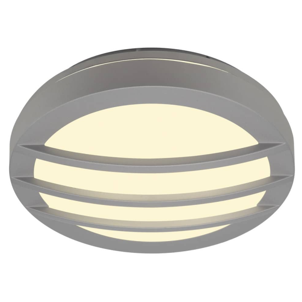 DRAGAN GRILLE APPLIQUE RONDE, GRIS ARGENT, G24, 2x26W