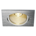 New tria 68, encastré de plafond intérieur, simple, carré, alu brossé, led, 7,2w, 1800-3000k, clips/lames ressorts, dim to warm, variable triac