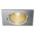 New tria 68, encastré de plafond intérieur, simple, carré, alu brossé, led, 7,2w, 1800-3000k, clips/lames ressorts, dim to warm, variable triac