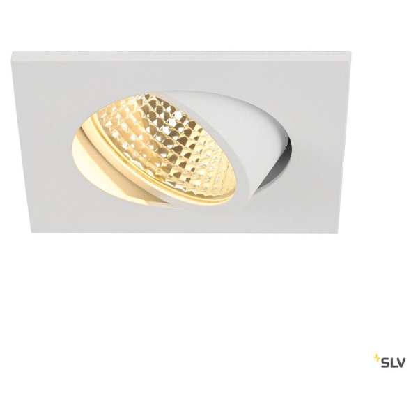 New tria 68, encastré de plafond intérieur, simple, carré, blanc mat, led, 5,3w, 2700k, clips ressorts