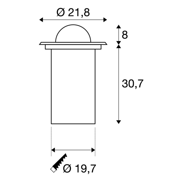 Dasar bullseye qrb111 encastré de sol, rond, inox 316, g53, max. 50w