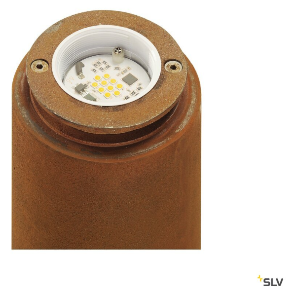 Rusty 40 led rond. borne. fonte rouillée. led 3000k. ip55