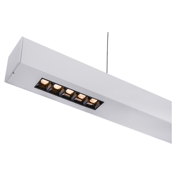 Q-line®, suspension intérieure, 1m, gris argent, led, 46w, 3000k, variable