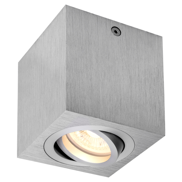 Triledo, plafonnier intérieur, simple, carré, alu brossé, gu10/led gu10 51mm, 10w max