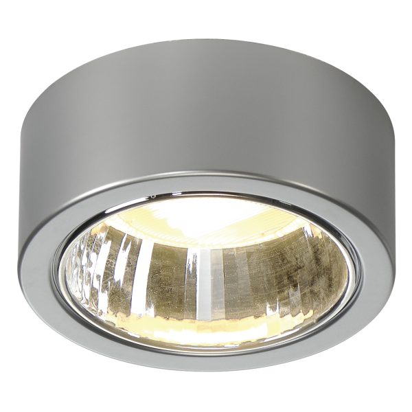 CL 101 GX53, PLAFONNIER ROND, GRIS ARGENT MAX. 11W