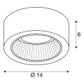 CL 101 GX53, PLAFONNIER ROND, GRIS ARGENT MAX. 11W