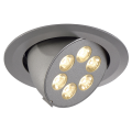 Spot encastré TRITON GIMBLE LED 6x1W GRIS ARGENT LED BLANC CHAUD - SLV by Declic