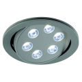 Triton 6 encastré, rond, gris argent anodisé, 6x3w led blanc neutre, orientable