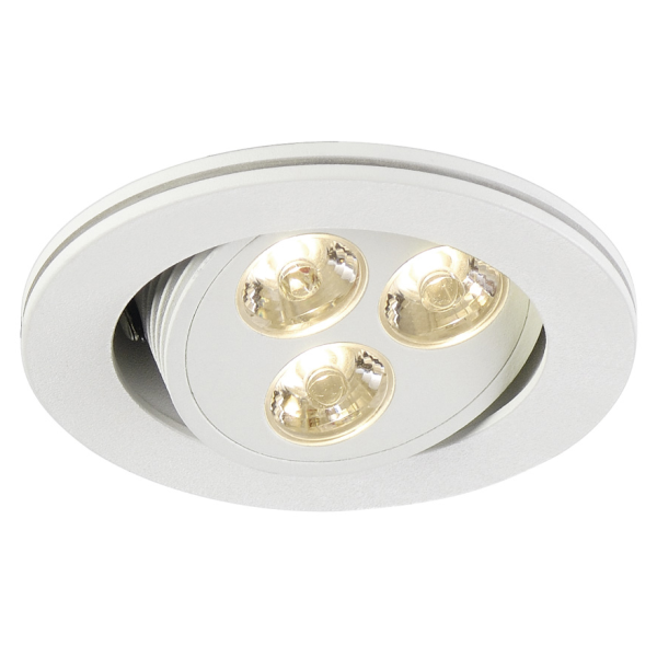 Spot encastré TRITON LED Downlight 3x1W BLANC MAT LED BLANC CHAUD - SLV by Declic