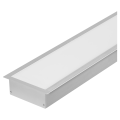 Glenos profil aluminium a encastrer avec diffuseur, alu anodisé, 2m