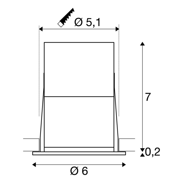 Horn medi, encastré de plafond ou mural intérieur, blanc/noir, led, 5w, 3000k