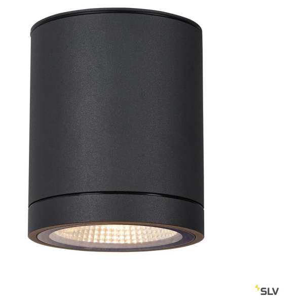 Enola, plafonnier extérieur, rond, m, anthracite, led, 10w, 3000k/4000k, ip65