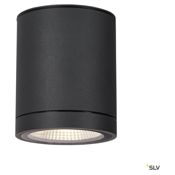 Enola, plafonnier extérieur, rond, m, anthracite, led, 10w, 3000k/4000k, ip65