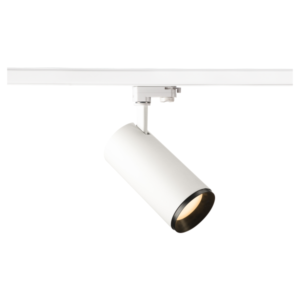 Numinos, spot pour rail 3 allumages, intérieur, 60°, blanc/noir, led, 28w, 2700k, variable triac