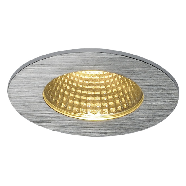 Patta-i encastré plafond. rond. alu brossé. 12w. 3000k. 38°. alim incluse