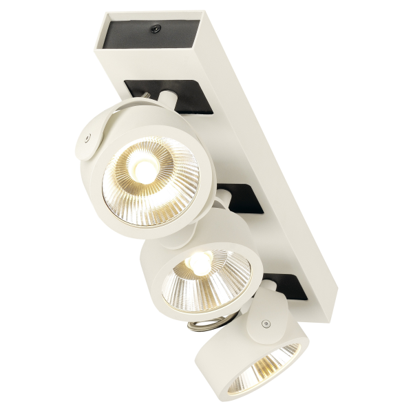 SLV by Declic KALU LED 3 applique/plafonnier, blanc/noir, LED 47W, 3000K, 24°
