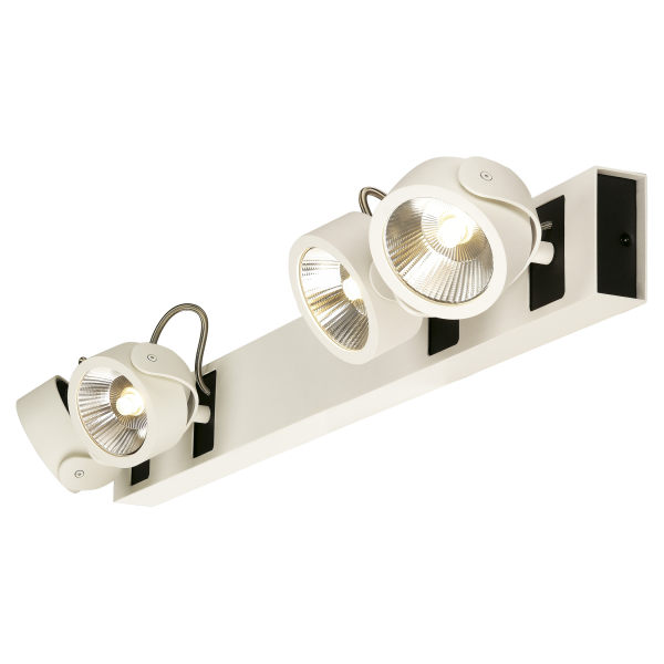 SLV by Declic KALU LED 4 applique/plafonnier, long, blanc/noir, LED 60W, 3000K, 24°