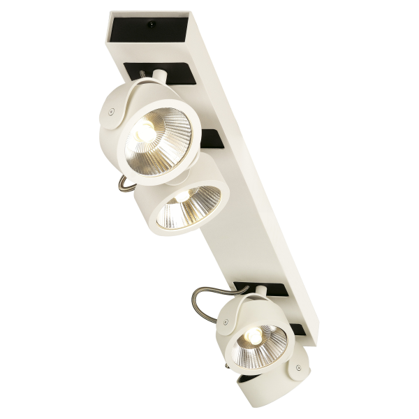 SLV by Declic KALU LED 4 applique/plafonnier, long, blanc/noir, LED 60W, 3000K, 60°