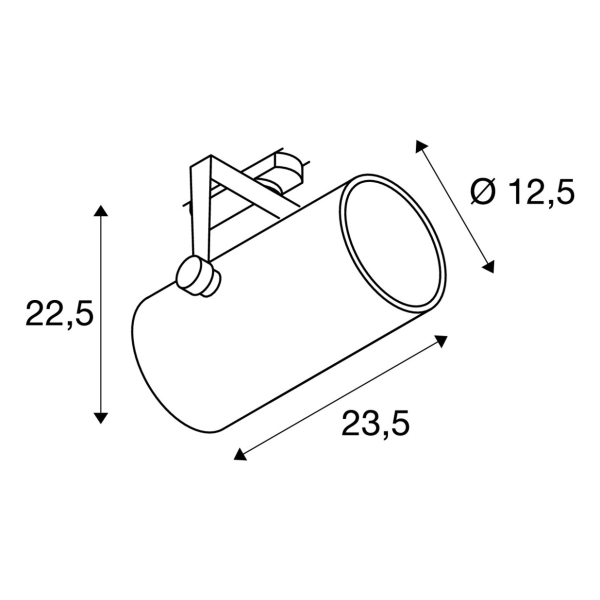 Euro spot track, spot pour rail 3 allumages, intérieur, 235mm, blanc, led, 42w, 