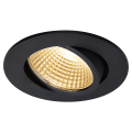 New tria 68, encastré de plafond intérieur, simple, rond, noir mat, led, 5,3w, 2700k, clips ressorts